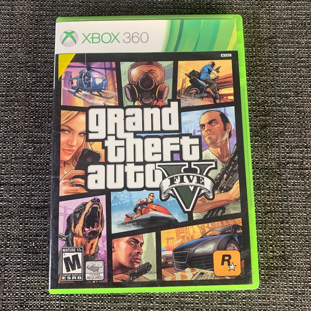 Grand Theft Auto 5 V (Microsoft Xbox One, 2014) complete with map game five gta
